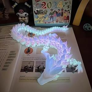 3D Printed Luminous Dragon Decoration, 1 Count Glow in The Dark Dragon Statue, Decorative Ornament for Home Garden Office Decor, Teenage Boy Gifts, Decoration Items, Living Room, Design