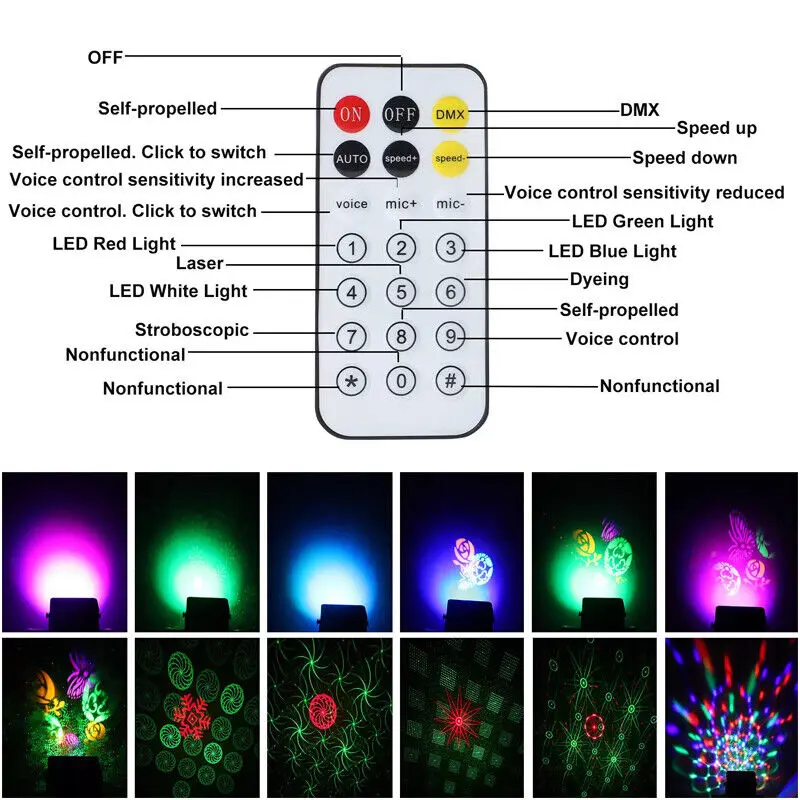UK Party Essential: DMX RGB LED Laser Scanner Projector - Strobe Laser Light for DJ & Disco Stages 4