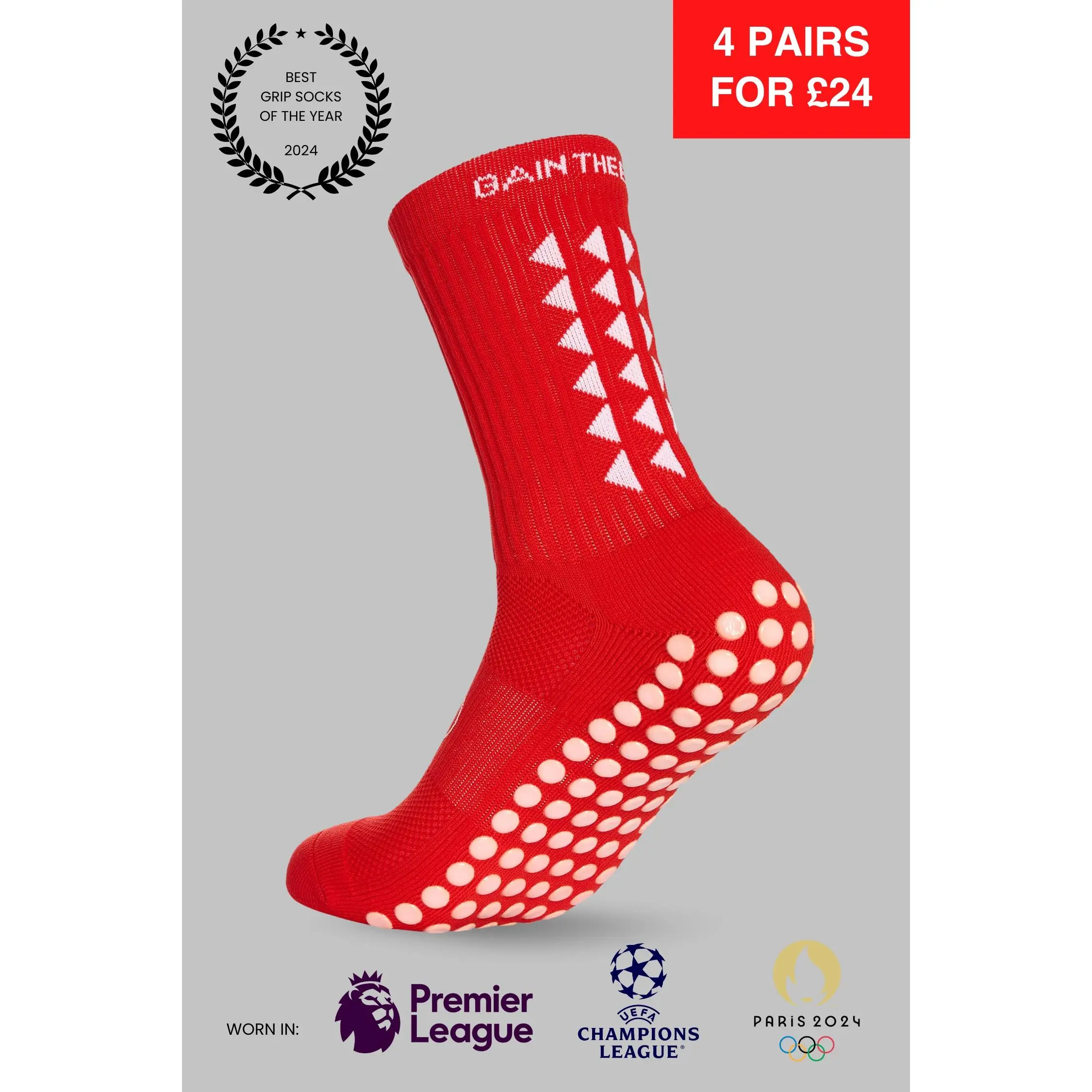 GRIP SOCKS 2.0  MidCalf Length - Red