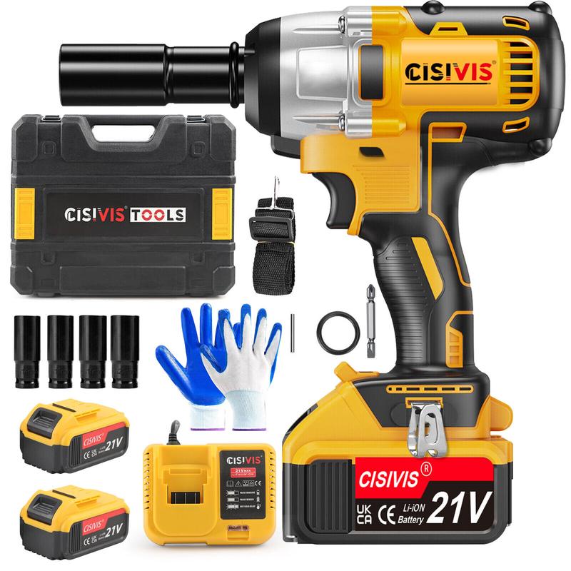 Brand new 1000Nm 1/2" Cordless Electric Impact Wrench Drill Gun Ratchet Driver w/2 Battery Special tools for car repair 1
