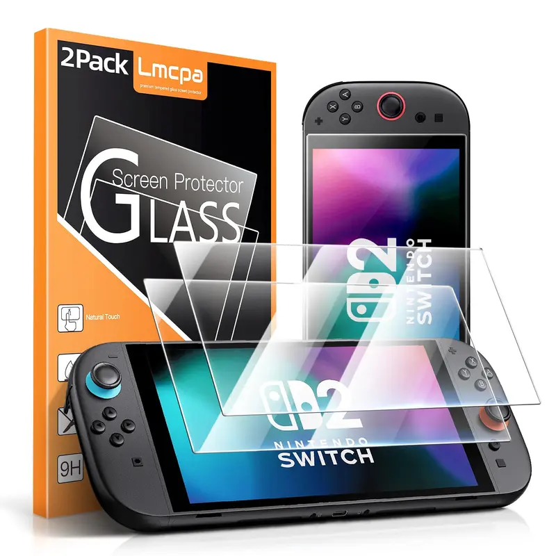 2 Pack for 2025 Nintendo Switch 2 Screen Protector, Tempered Glass Easy Installation/Anti-Scratch/High Definition/9H Hardness for 2025 Nintendo Switch 2 0