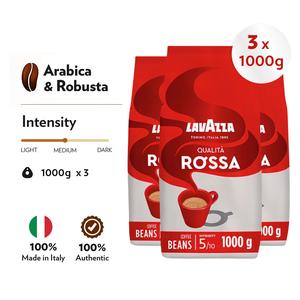 Lavazza Qualità Rossa Coffee Beans 1kg (Pack of 3), Limited Offer, Arabica and Robusta, Intensity 5/10, Medium Roasting. Lavazza. Lavzza Coffee. Coffee. Lavazza Rossa. Ideal for Weekend Sales. April Deal. Gifts. April Deal Drops. Beverage. Shopping.