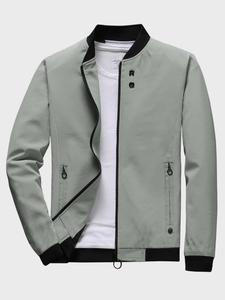 Men's Thin Zip Up Long Sleeve Coats, Menswear Bomber Jacket, Casual Pocket Baseball Jacket Windbreaker for Spring & Fall, Men's Clothing, Tops, Autumn Winter Outfit 2024, Men's Outerwear, Men's Clothing, Please Purchase A Size Up, Winter Jacket