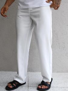 Men's Solid Color Straight Leg Pants, Loose Casual Comfy Wide Leg Trousers for Fall & Winter, Men's Bottoms for Daily Wear