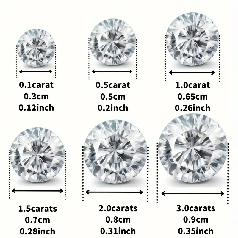 0.5-3ct Brilliant Round Cut Moissanite Four-Prong Stud Earrings for Women 925 Sterling Silver Wedding Jewelry 1
