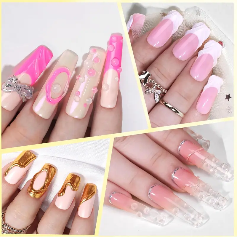 Sculpture Gel 3D Carving Gels, 2 * 15ml 3D Nail Gel Sculpting Gel for Nail Designs DIY Nail Painting Carved Gel Nail Polish Nail molding Gel Nail Decoration Manicure 6