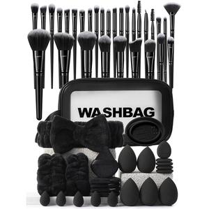 Makeup Tool Set, 55pcs/set Makeup Brush & Sponge & Powder Puff & Hairband & Wristband & Cleaning Tool & Cosmetic Bag, Professional Makeup Tools for Women