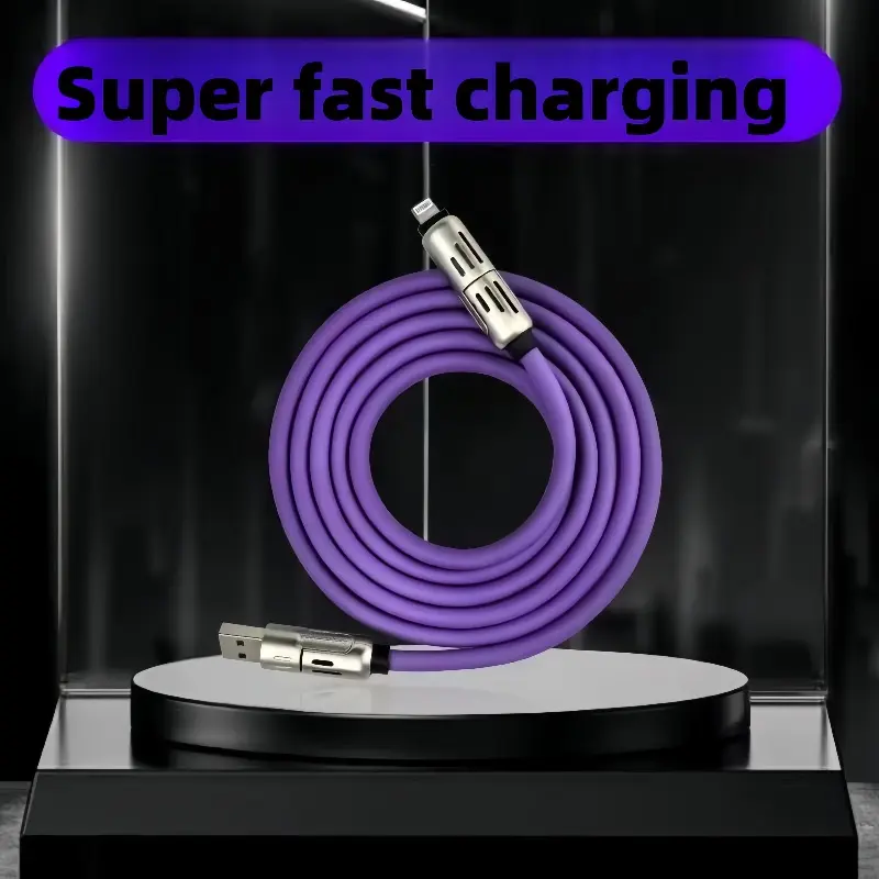 240W4 in 1 Functional Super Fast Charge UsB Type CLiquid Silicone Aluminum Alloy Data Cable For iPhone14 15 16pro max Huawei Samsung Xiaomi 3