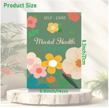 Product Introduction of Mental Health Journal: 100 Days To Track Your Moods, Intentions, Original Mental Health Daily For Happiness, Mindfulness & Reflection & Self-Care & Healing - Daily Affirmations Self Care Journal For Women & Men, Flower Lovely Design. 1