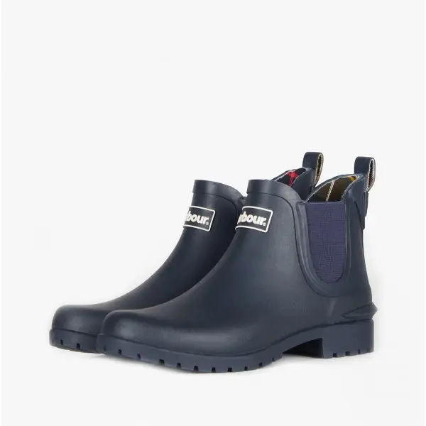 Barbour WILTON Womens Chelsea Wellington Boots Navy Activewear 1
