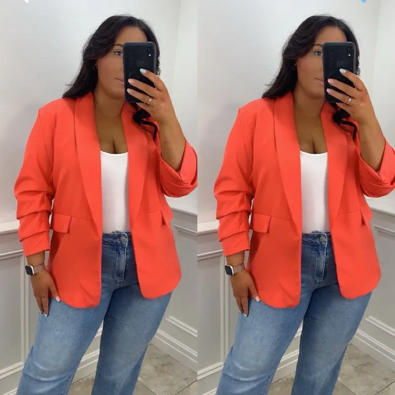 Missi Ruched Sleeve Blazer