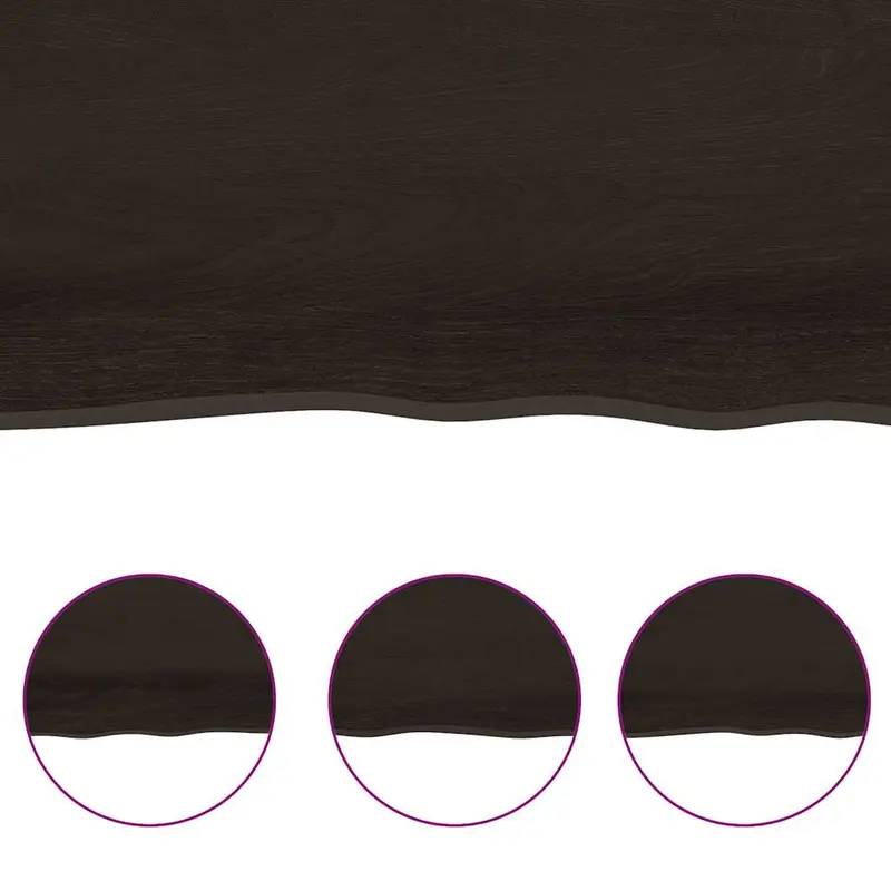 Table Top Dark Brown 180x40x(2-6) cm Treated Solid Wood Live Edge 3