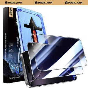 MAGIC JOHN 2-Pack Screen Protector for iPhone, Samsung, and Google–Crystal Clear, Scratch-Resistant, Ultra-Smooth Touch, Privacy Protection, Circular Polarized Eye Protection, Easy Installation