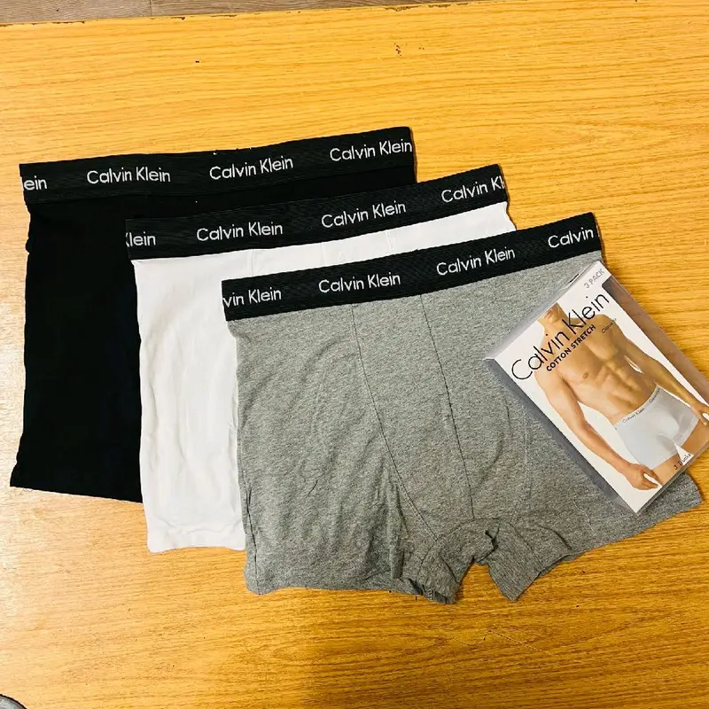 Calvin Klein Mans Grey black white boxer trunks classic fit Low Rise underwear Menswear boxers Set Plain Fashion Socks 7