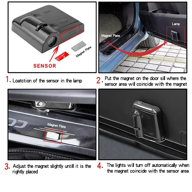 2PCS Car Door Light For VAUXHALL Mokka Corsa Astra Viva VXR8 Meriva Insignia HD LED Laser Decor projection Car lamp Ghost Shadow 5
