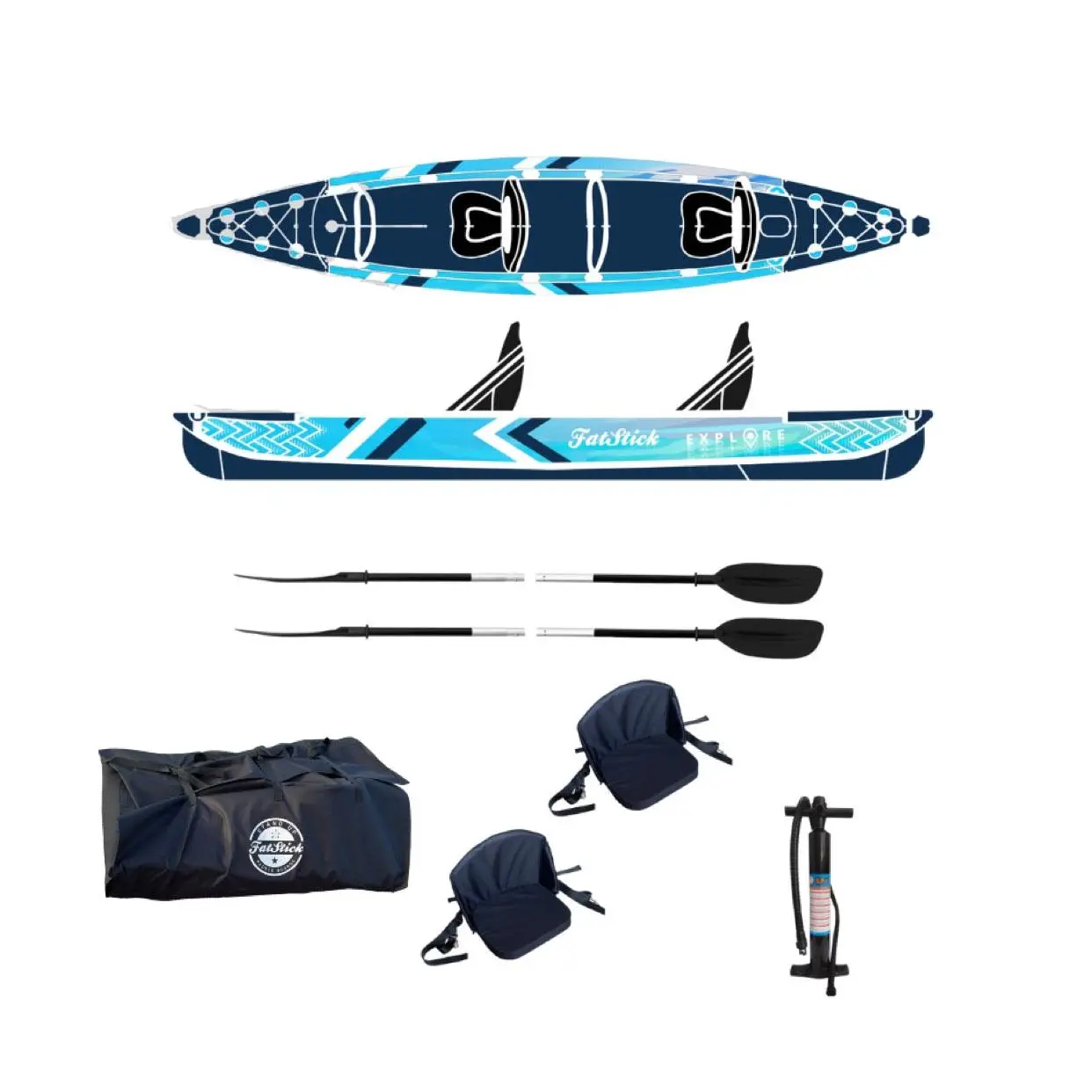 Inflatable 1 & 2 Person Drop Stitch Kayak Package | Canoe | iKayak