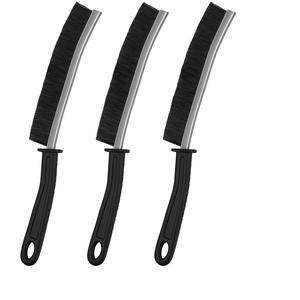 Multifunctional hard bristle Recess Crevice Brush, Household Gap-Cleaning Tool Window Black