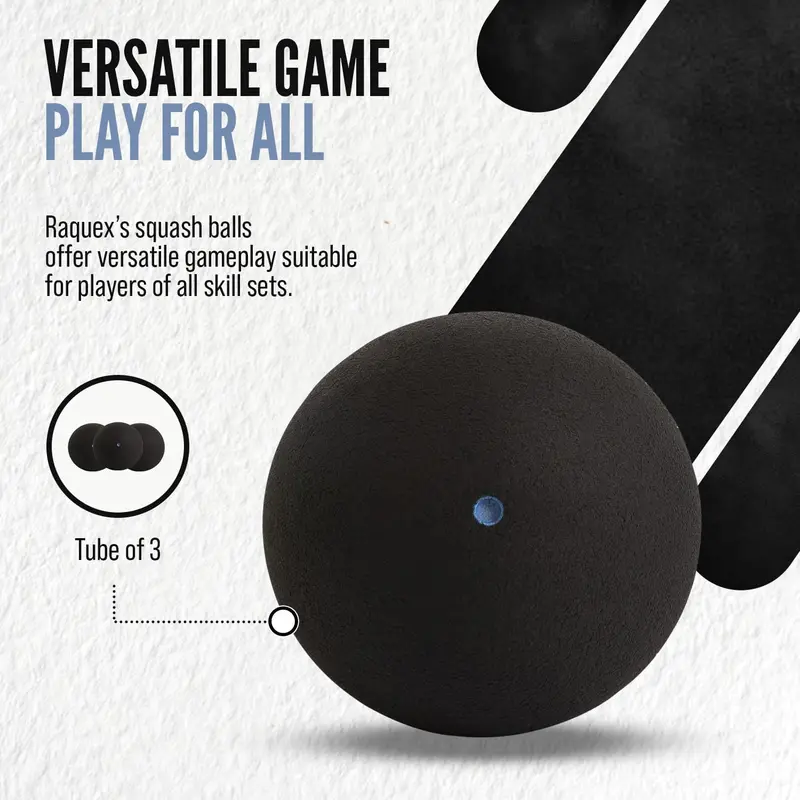 Squash Balls - 3, 6 or 12 Balls - 4 x Speed Options: Elite Double Yellow Dot, Intermediate Yellow Dot, Beginner Red Dot Squash Balls, Junior Blue Dot 5