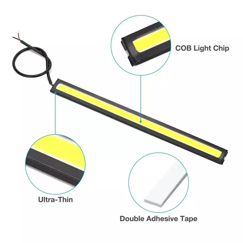 2PCS 12V LED Car Interior Strip Lights Bar Lamp Car Van Caravan Boat Blue 17CM 4