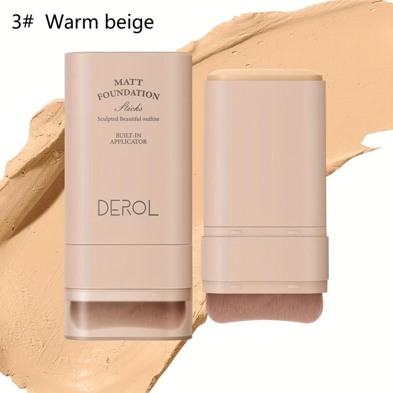Product Introduction of Foundation Stick, Multi-Use Foundation Stick Makeup with Built-In Foundation Brush, Lightweight Buildable Medium-to-Full Coverage, Longwear Contour Stick Foundation Face Stick, Easy Coverage, Perfect for Daily Use 4