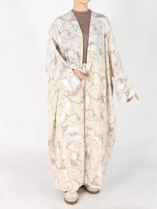 Women's Abstract Print Long Sleeve Open Front Kimono, Casual Outerwear for Spring & Summer, Women's Islamic Clothing for Daily Wear, Work Clothes Women, Womenswear