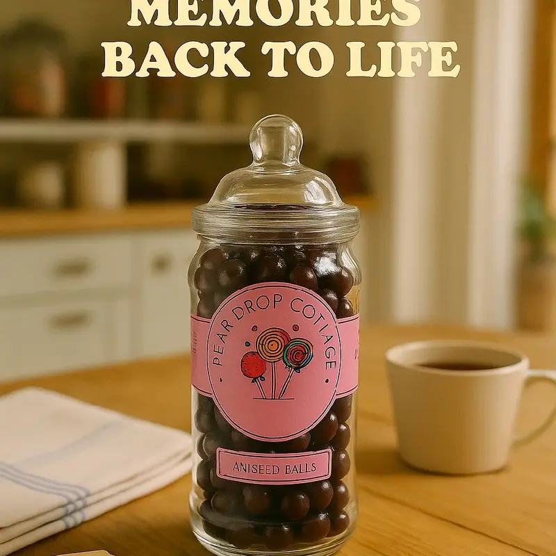 Pear Drop Cottage Original Aniseed Balls Retro Boiled Gift Jar, Classic Sweets, Traditional Aniseed flavoured candy. Xmas gift, stocking filler.Original Aniseed Balls Retro Boiled Gift Jar, Classic Sweets, Traditional Aniseed flavoured candy. ideal gift 1