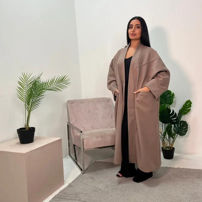 Lena Mocha Oversized Batwing Long Coat 0