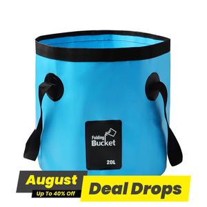 Portable Water Bucket, 20L Foldable Water Bucket for Beach Fishing, Collapsible Bucket for Water Storage for Camping and Hiking, Lightweight Storage Bag