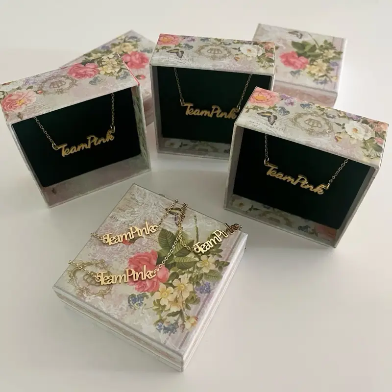 Gold ‘TeamPink’ Slogan Jewellery (Choose Style Below)