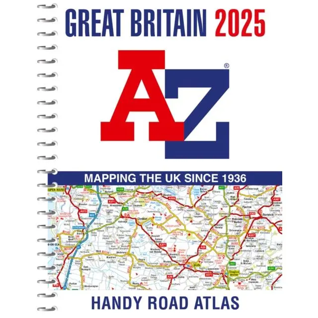 Great Britain A-Z Handy Road Atlas 2025 (A5 Spiral) - Spiral bound - by A-Z Maps - 9780008652937 - HarperCollins Publishers