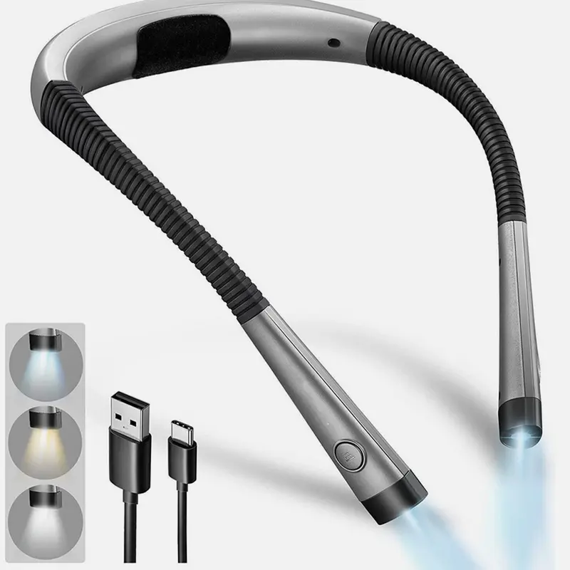 Rechargeable Neck Light – Flexible LED Book Light, Adjustable Hands Free Reading Lamp, Dimmable 3 Colour Bulbs for Reading, Needlework, Sewing, Crafting lightbulb led Free Shipping 1