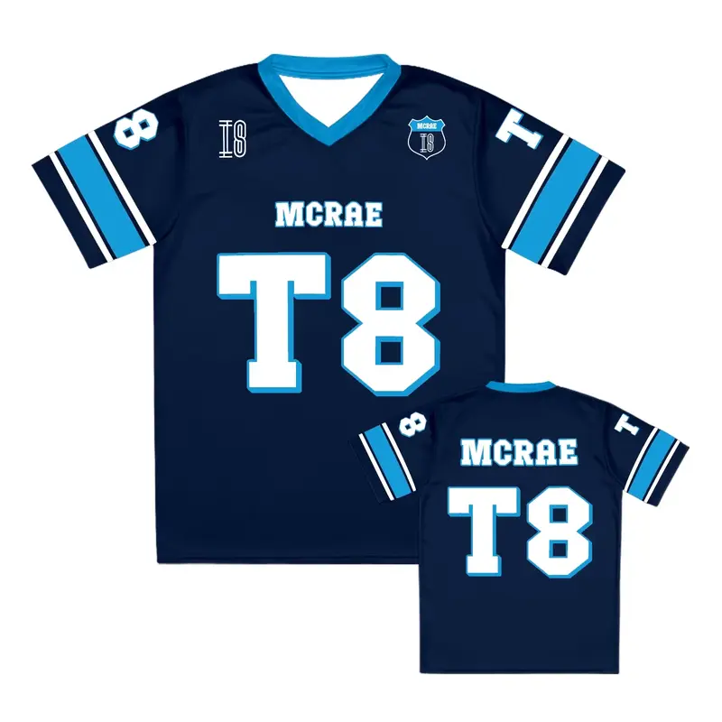 Tate Mcrae Navy Football Jersey, Tate Concert Clothes, T8 Mcrae Jersey, Tate Mcrae Tshirt, T8 Shirt, T8 Hoodie, Tate Mcrae Jersey 0