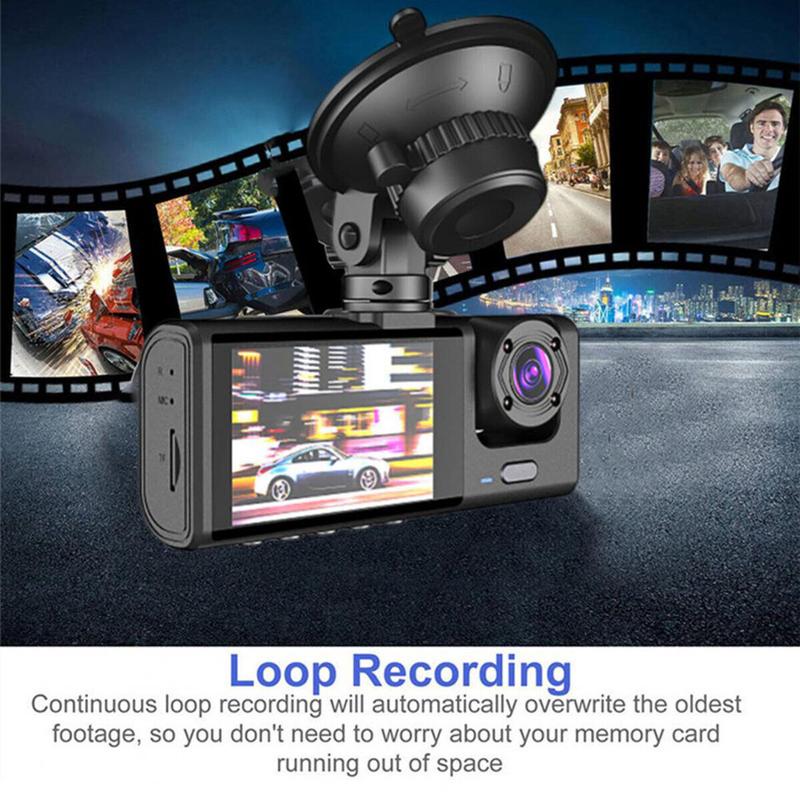 1080P Dual Lens Car Dash Cam Recorder G Sensor DVR Front and Rear Camera Video 8