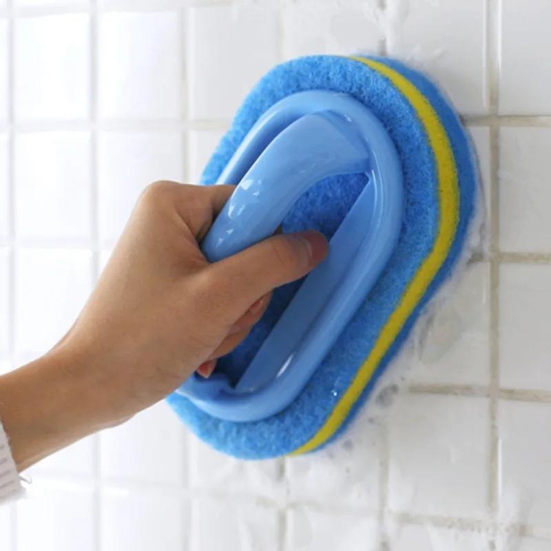 Household Cleaning Brush With Handle Dish Soap Bathroom Kitchen Tub Thicken Scrubbing Sponge Wipe Durable Tools Accessories Home 0