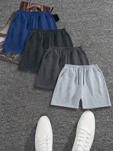 Men's Solid Color Shorts, Casual Comfy Breathable Straight Leg Shorts for Summer, Men's Bottoms for Daily Wear