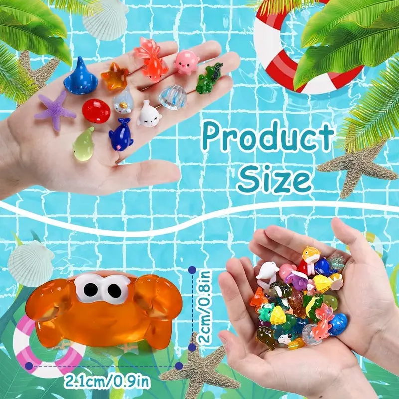 36pcs Mini Sea Animals Resin Tiny Ocean Animals Figurines Aquarium Ornaments 4