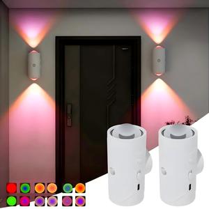 Smart Sensor Night Light, 15 Colors Changing Ambient Light, Rechargeable Long Standby Indoor Light for Bathroom, Corridor, Bedroom & Stairs
