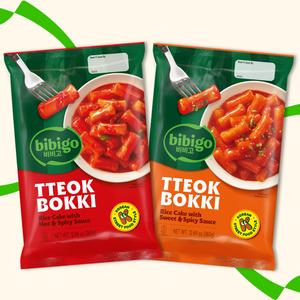 bibigo x2 Tteokbokki Pouch Variety Bundle 360g x2 - Korean Rice Cake, Traditional Korean Food, Instant Topokki Toppoki