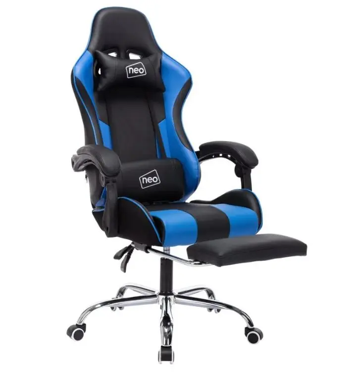 Neo Leather Gaming Chair with Massage Function and Footrest for Improved Comfort and Posture 6