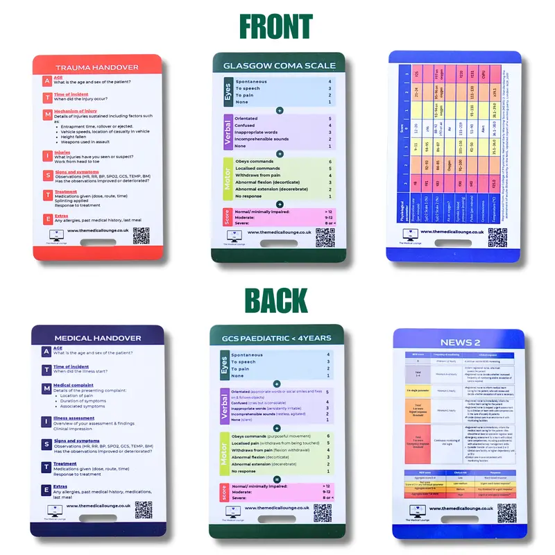 Patient Assessment Card Bundle | NEWS2, GCS (Adult and Paediatric) and ATMIST Handover | Lanyard Cards for Paramedics, Nurses & Students 1
