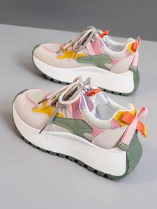 Women's Fashionable Lace Up Low Top Sneakers, Casual Comfortable Breathable Sports Running Shoes, Sporty Breathable Shoes, All-match Basic Shoes for Daily Wear