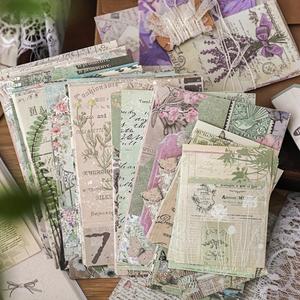 Vintage Flower & Butterfly Pattern Material Paper (100pcs/pack), Scrapbooking & Journal Making Paper, DIY Decorative Paper for Scrapbooking & Journal Making