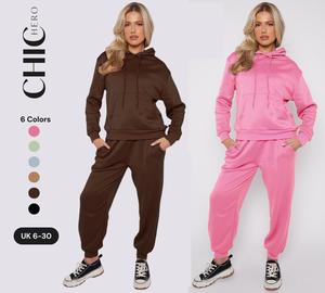 ChicHero Oversized Drop Shoulder Long Sleeve Drawstring Thermal Hoodie & Sweatpants Fit Polyester Womenswear Casual Clothing Medium Overalls Style