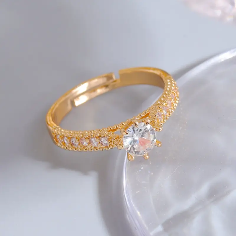 18k gold plated stone decorative ring, gift for mom, mother's day 2
