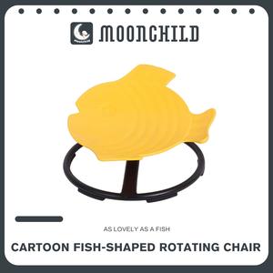 Children's fish-shaped sensory rotating seat, autism ADHD rotating seat, suitable for training body coordination (blue)