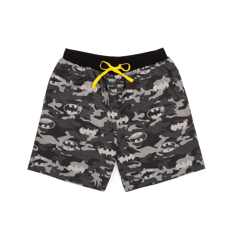 Vanilla Underground x DC Comics Mens Black Camo Logo Short Sleeve Short Leg Pyjama Set 6