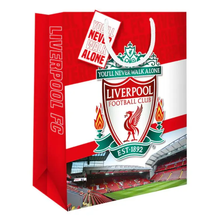 Liverpool FC Official Red and White Crest Gift Bag