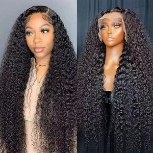 Deep Wave Lace Front Wigs Human Hair Pre Plucked 13x4 13x6 Transparent Lace Front Wigs Human Hair for Women 30 Inch Curly Human Hair Wig with Baby Hair Wet and Wavy Wig
