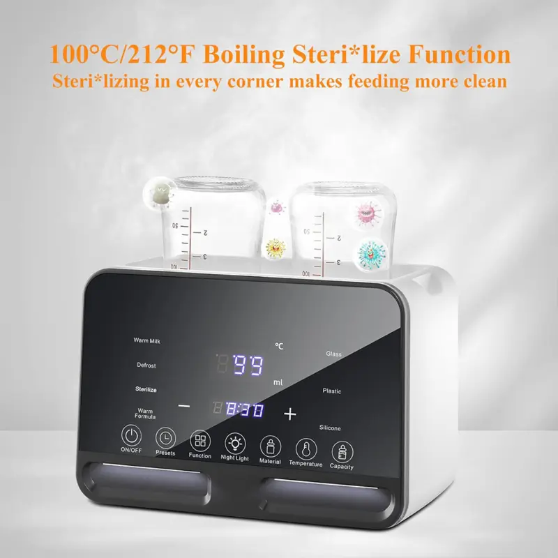 Baby Bottle Warmer Steriliser Fast Milk Warmer with LCD Display and Timer UK 4