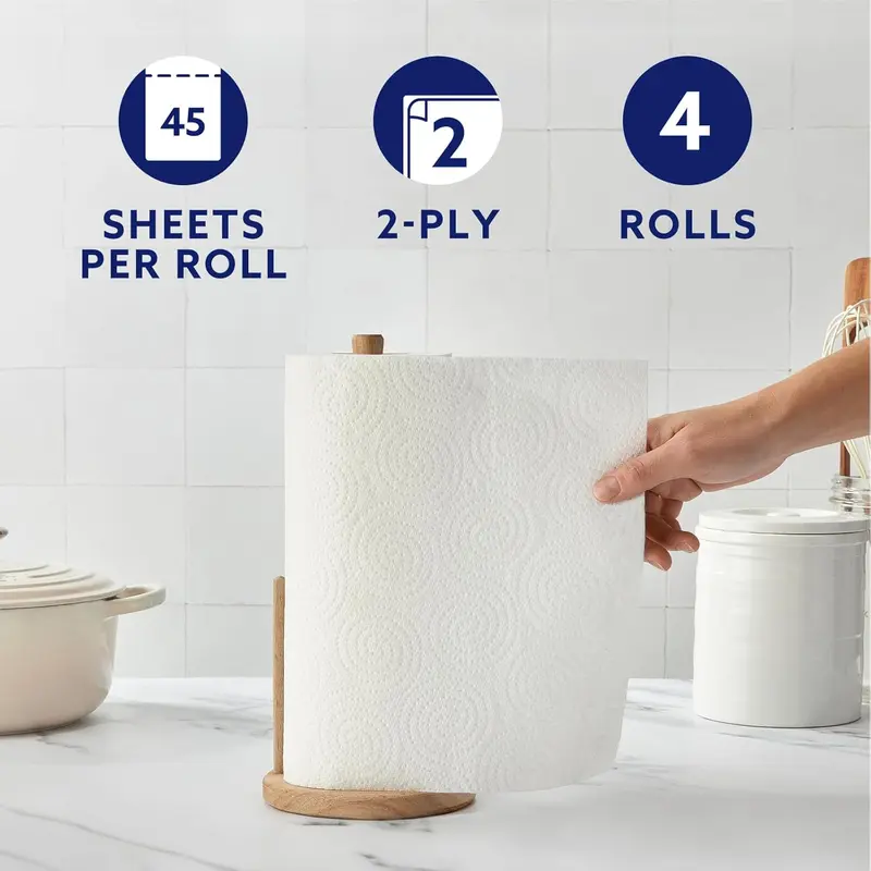 by Amazon ULTRA Kitchen Roll, Extra Absorbent, 4 Rolls (Pack of 1), 45 Sheets per Roll, Wring and Reuse, FSC Certified 3